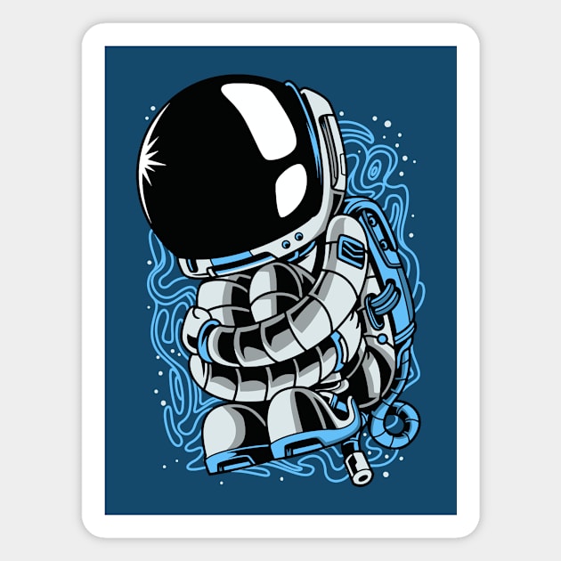 Astronaut Floating in Space Magnet by SLAG_Creative